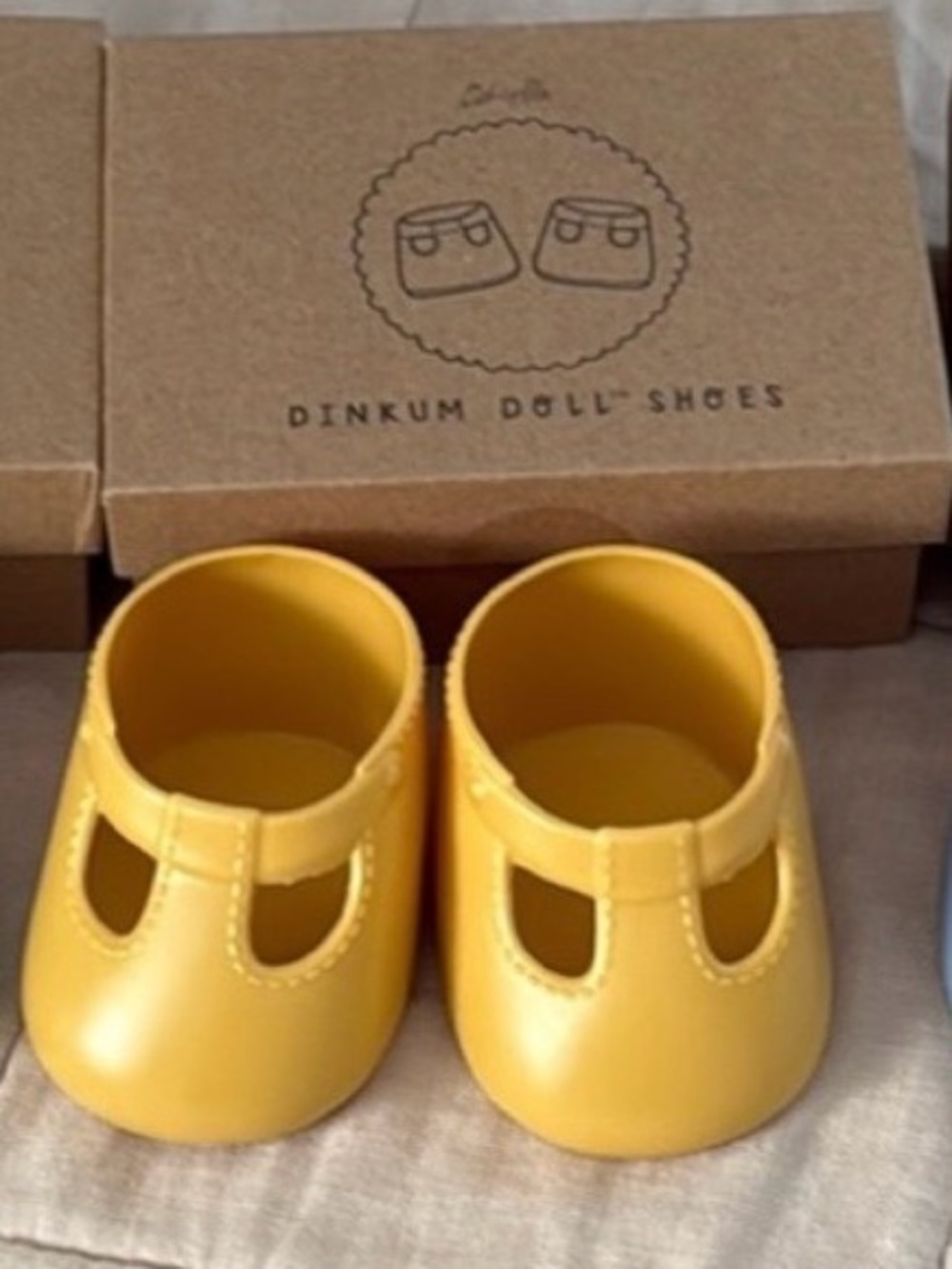 The Dinkum Doll Shoe box yellow